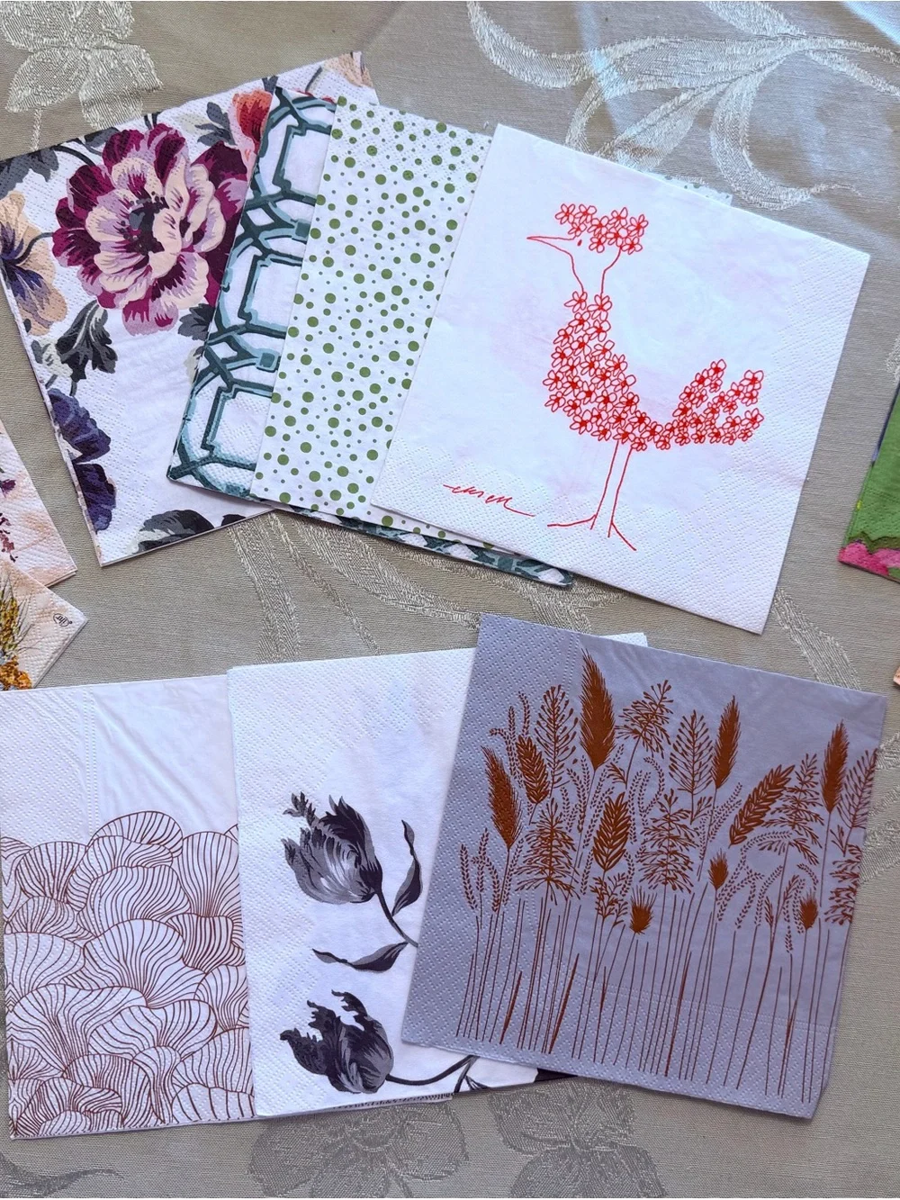 12 Decorative Paper Napkins for Decoupage Junk Journals & Paper Crafts